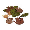 Confettis de table "écureuil", marron-vert, 3&ndash;7  cm, 12 pièces