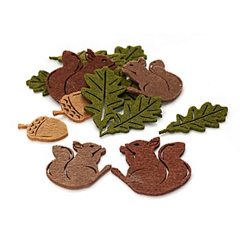 Confettis de table 'écureuil', marron-vert, 3–7  cm, 12 pièces