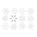 Motifs adhésifs "flocon de neige", argenté/transparent, 12 pièces