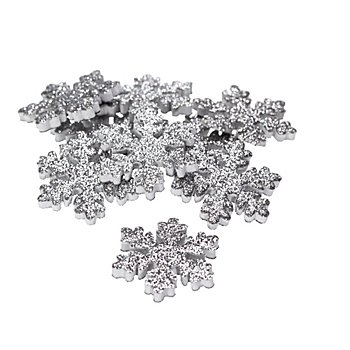 Confettis de table 'flocons', argenté, 3,5 cm Ø, 18 pièces
