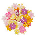 Florella Set de boutons de fleurs en papier, jaune et rose, 2 cm Ø, 40 pièces
