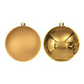 Weihnachtskugeln aus Kunststoff, gold, 10 cm Ø, 4 Stück