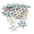 Streuteile "Weihnachten", creme-silber-blau, 2 und 4 cm, 36 Stück