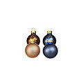 Boules de Noël, rouille/bleu, 3 cm Ø, 12 pièces