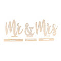 Motifs en bois "Mr & Mrs", 42 x 14,5 cm, 6 pièces