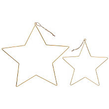 Étoiles en fil métallique, doré, 25 cm Ø et 35 cm Ø, 2 pièces