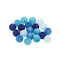 Perles polaris, bleu foncé-turquoise-bleu ciel, 8 mm Ø, 20 pièces