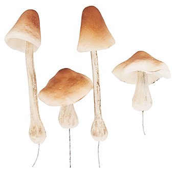 Deko-Pilze am Draht, 6 cm und 13 cm, 4 Stück