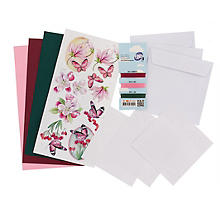 Fadengrafik-Kartenset 'Schmetterling rosa'