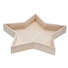 Tablett 'Stern' aus Holz, 40 cm