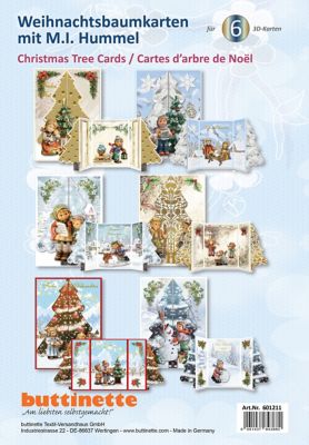 Set de 5 cartes de Noël Sapin de Noël - 5 motifs différents, avec enveloppe,  5 pièces