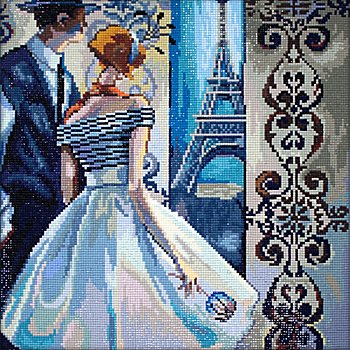 Diamantenstickerei-Set 'Blick auf Paris', 38 x 38 cm