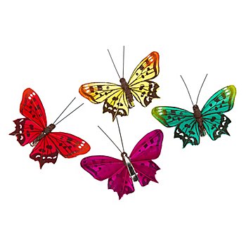 Papillons en plumes, 9 cm, 4 pièces