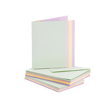 Leinen-Doppelkarten & Hüllen, pastell, A6 / C6, je 20 Stück