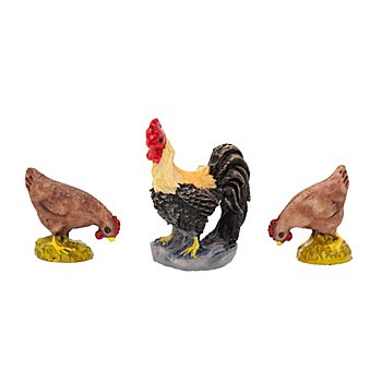 Coq et poules, 1 - 3,5 cm, 3 pièces