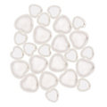 Perles "cœurs", blanc, 11 mm et 16 mm, 24 pièces