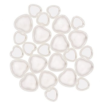 Perles 'cœurs', blanc, 11 mm et 16 mm, 24 pièces