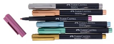 Faber-Castell Feutres métalliques, 2 pièces, doré, argenté