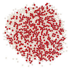 Perles acryliques, rouge-crème, 4 mm Ø, 25 g