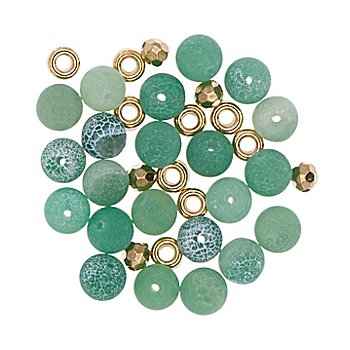 Perles en pierre naturelle, vert, 8 mm Ø, 35 pièces