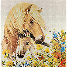 Diamantenstickerei-Set 'Pferde', 38 x 38 cm
