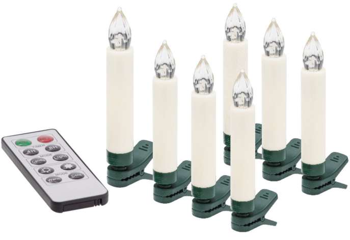 10 bougies LED à piles télécommandées pour sapin de Noël