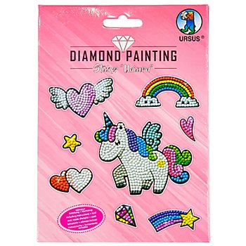 Ursus Diamond Painting Sticker 'Unicorn', 8 Sticker