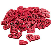 Streuteile 'Herzen', rot, 2–3 cm, 40 Stück