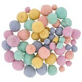 Boules de feutrine, tons pastel, 1&ndash;2,5 cm Ø, 60 pièces
