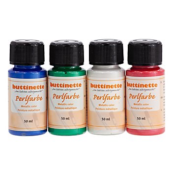 buttinette Perlfarben-Set 'Bunt', 4x 50 ml