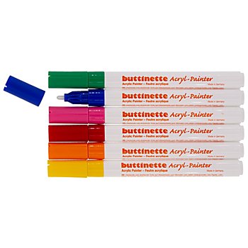 buttinette Acryl-Painter 'Grundfarben', Stärke: 2 mm, 6 Stifte