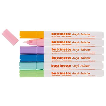 buttinette Acryl-Painter 'Pastell', Stärke: 2 mm, 6 Stifte