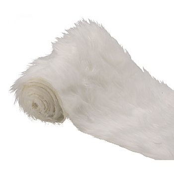 Ruban imitation fourrure, blanc, 15 x 100 cm