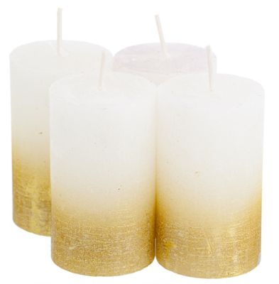 Bougies d'anniversaire métalliques dorées et blanches