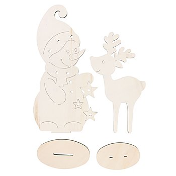 Figurines 'bonhomme de neige et renne',  37 et 48 cm
