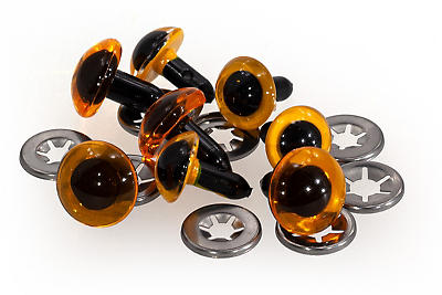 Yeux de sécurité en plastique - pour peluche et amigurumi - 8 mm - Noir x15  paires - Perles & Co