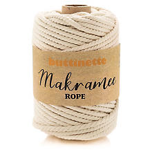 buttinette Makramee-Garn 'Rope', natur, 3-fach verzwirnt, Stärke: 5 mm, Länge: 55 m