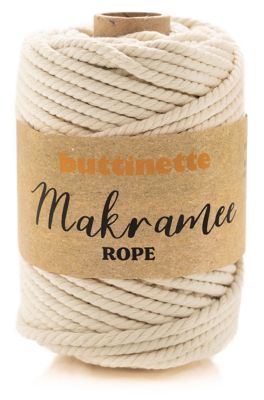 buttinette Makramee-Garn "Rope", natur, 3-fach verzwirnt, St&auml;rke: 5 mm, L&auml;nge: 55 m