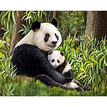 Diamantenstickerei-Set 'Panda Mutter', 48 x 38 cm