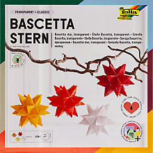 folia Transparentpapier-Faltblätter 'Bascetta-Stern', 7,5 x 7,5 cm, 128 Blatt