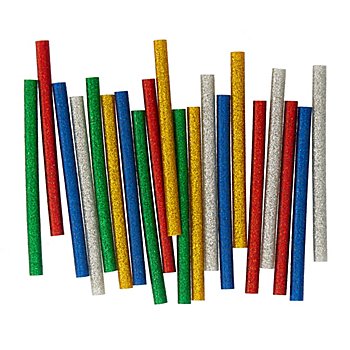 Bâtonnets de colle de couleur, paillettes, 7 mm Ø, 20 pièces