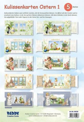 Cartes théatre "Pâques", pour 5 cartes