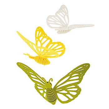 Filz-Bausatz 'Schmetterlinge', gelb, 3 Stück