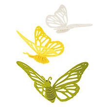 Filz-Bastelset 'Schmetterlinge', gelb, 3 Stück