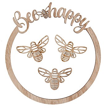 Anneau en bois 'bee happy', 26,5 cm Ø