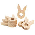 Coquetiers "lapin" en bois, 6 pièces