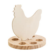Eierhalter 'Huhn' aus Holz, 20 cm Ø