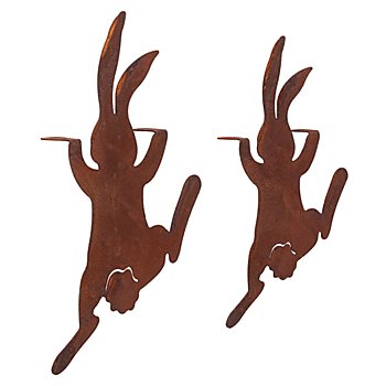 Kantenkletterer 'Hasen' aus Metall, 20,5 und 25,5 cm, 2 Stück