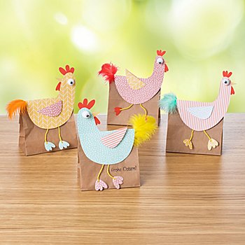 buttinette Kit créatif papier 'poules rigolotes', multicolore