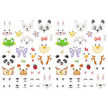 Stickers pour œufs de Pâques 'visages d'animaux', 56 pièces